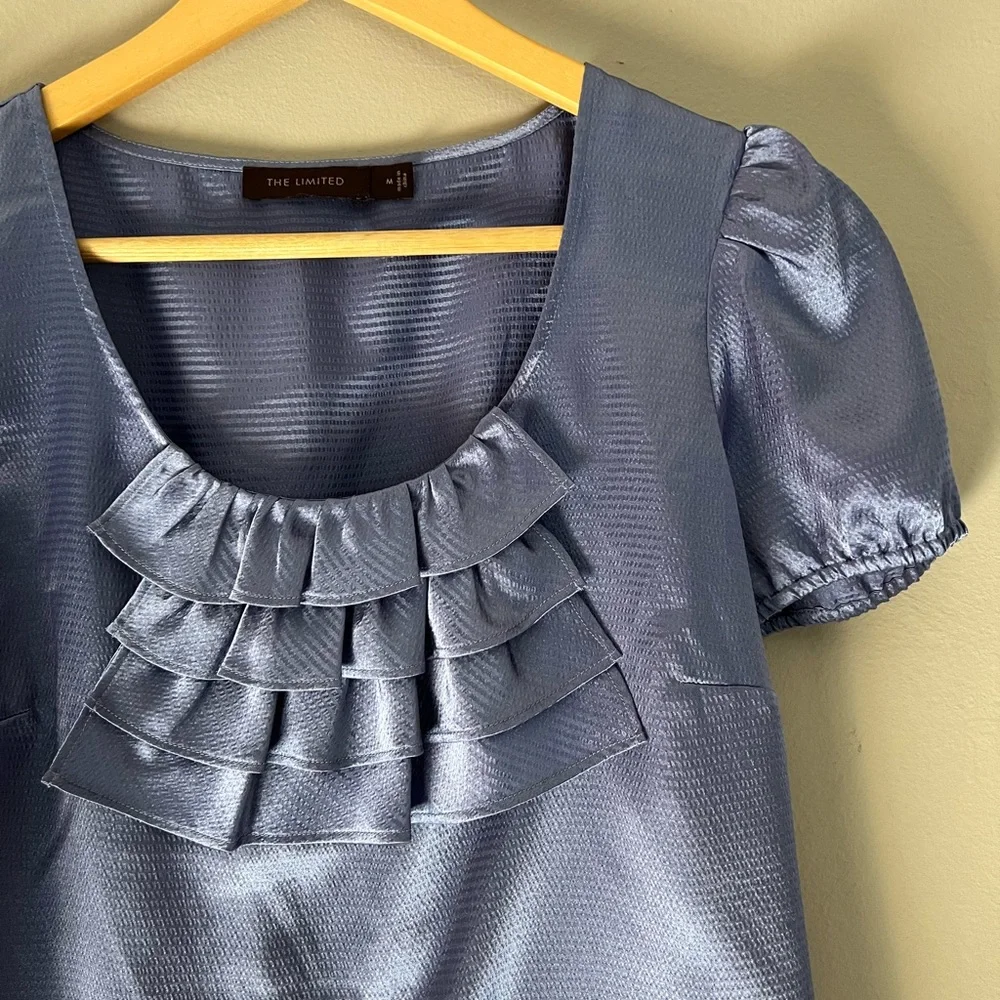 Satin Cascade Ruffle Top - Picture 3 of 4